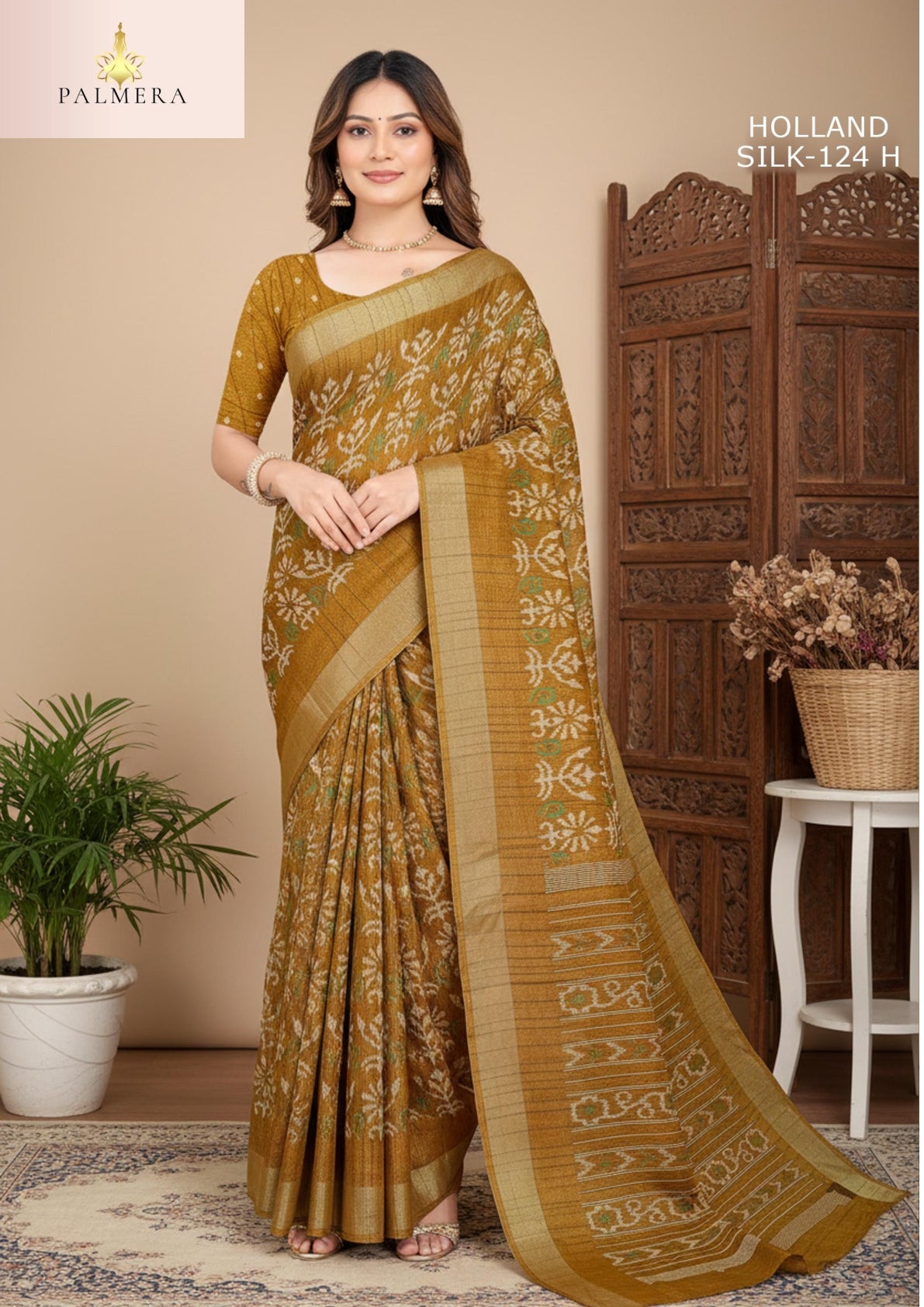 Silk Kota Silk Saree with Blouse for Premium Ethnic and Traditional Wear | ALL-HOLLAND SILK-124