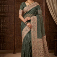 Timeless Rapier Silk Matching Saree With Blouse Piece | ZIP-SPOTIFY