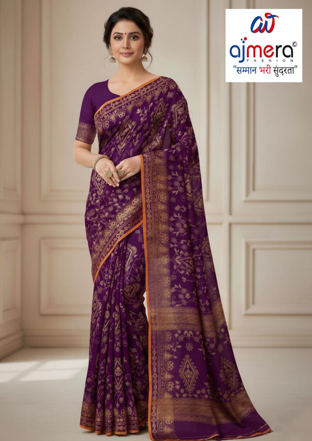 Weightless Print Loose Saree with Blouse for Premium Ethnic and Traditional Wear | MVN-MANGAL