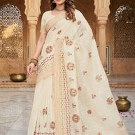 Premium Cotton Saree with Blouse Piece for Premium Ethnic and Traditional Wear | PUT-OPPO