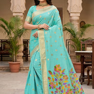 Luxury Elegance Jacquard Silk Saree Without Blouse | TUL-KOLAPURI SONG COTTON