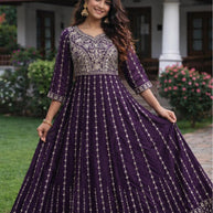 Elegant Georgette Designer Party Wear Gown for Women | KTX-4693-L