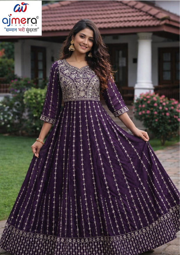 Elegant Georgette Designer Party Wear Gown for Women | KTX-4693-L