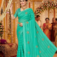 Trendy Dyed Matching Saree with Blouse Piece for Premium Ethnic and Traditional Wear | VKM-CURVV