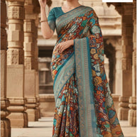 Modern Rapier Silk Matching Saree With Blouse Piece | APL-COPPER CHIMNI