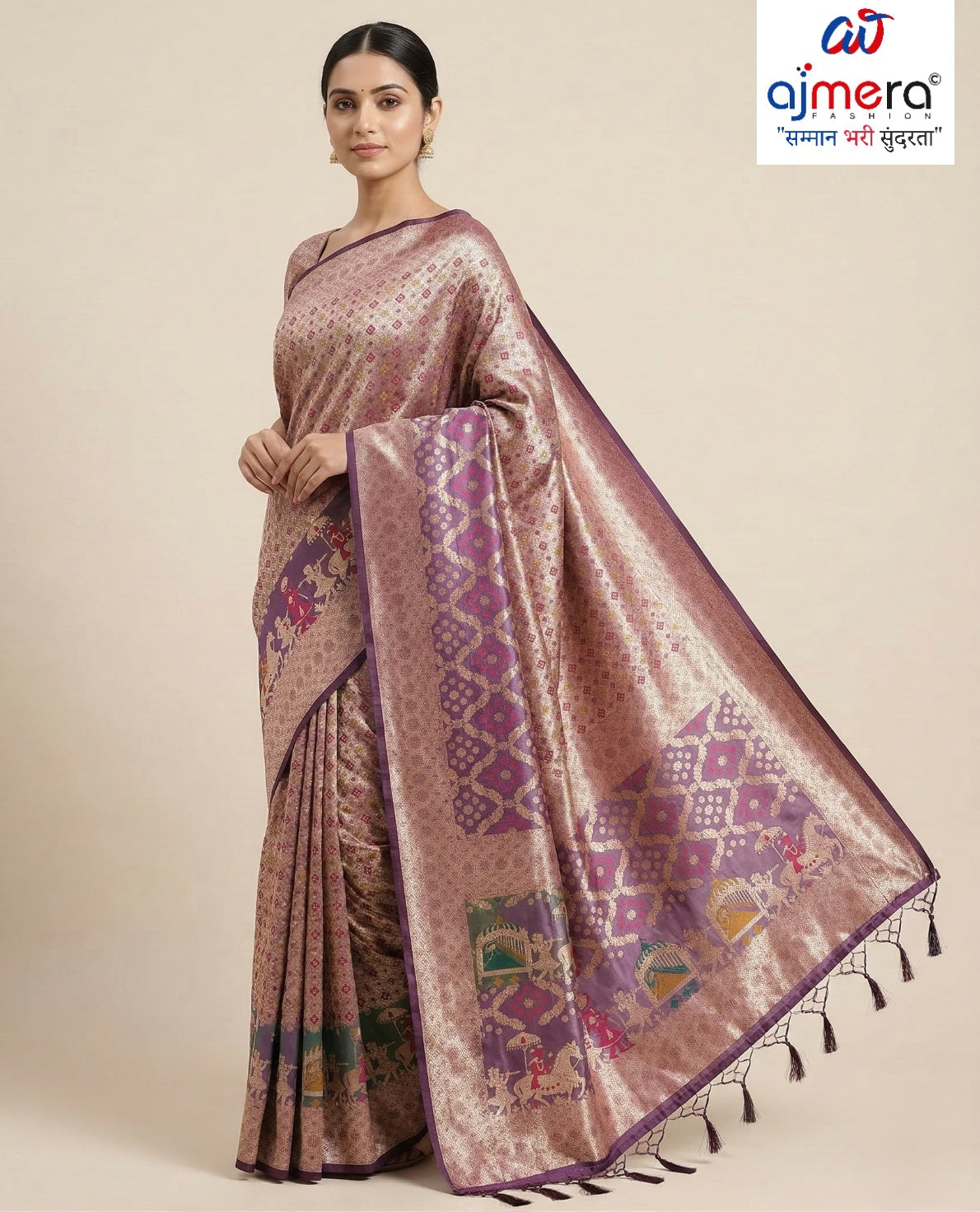 Classic Jacquard Silk Saree with Blouse Piece for Elegant Traditional Look | HLO-RAJSHREE-25