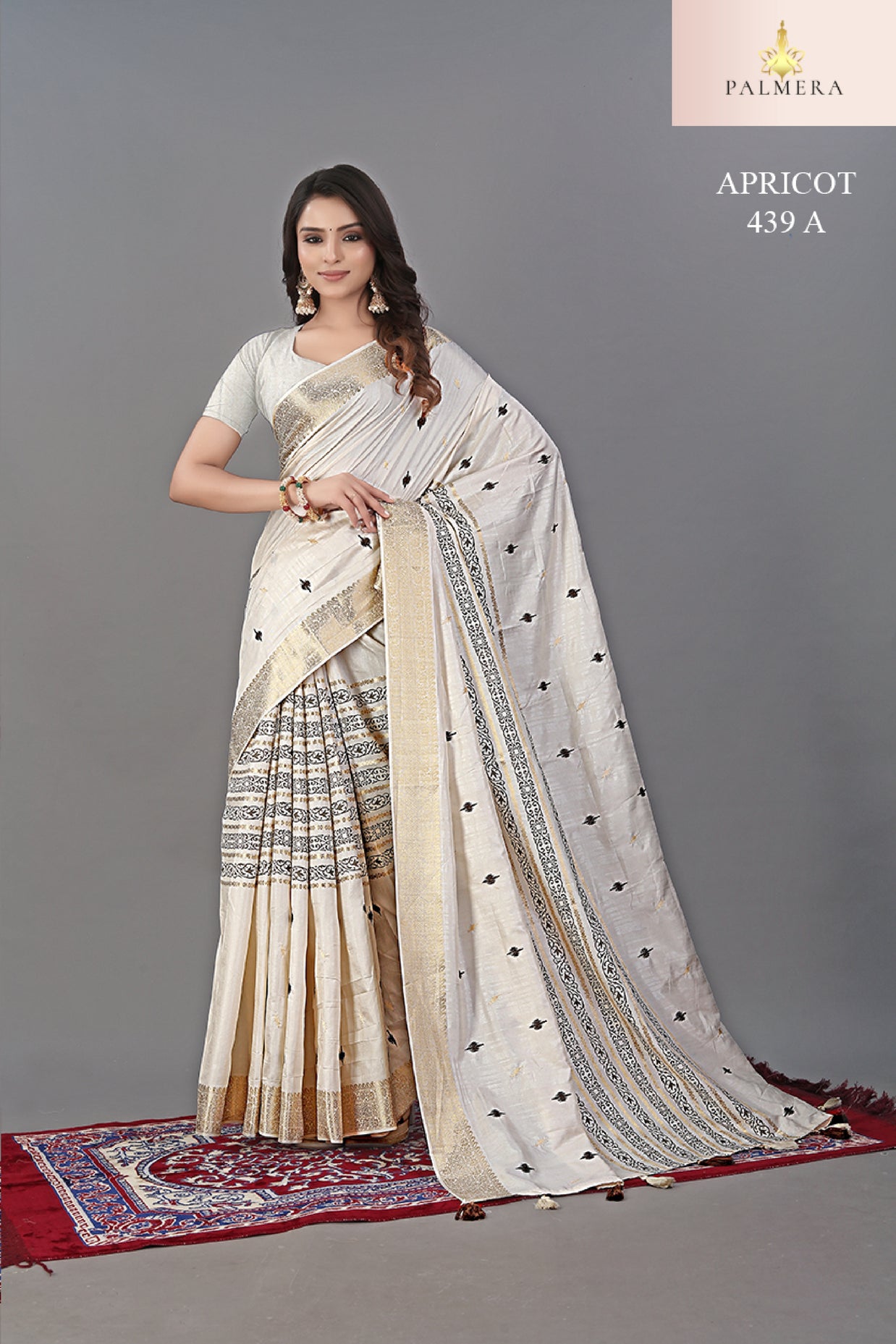 Apricot Linen Saree with Blouse for Premium Ethnic and Designer Wear | ALL-APRICOT-439