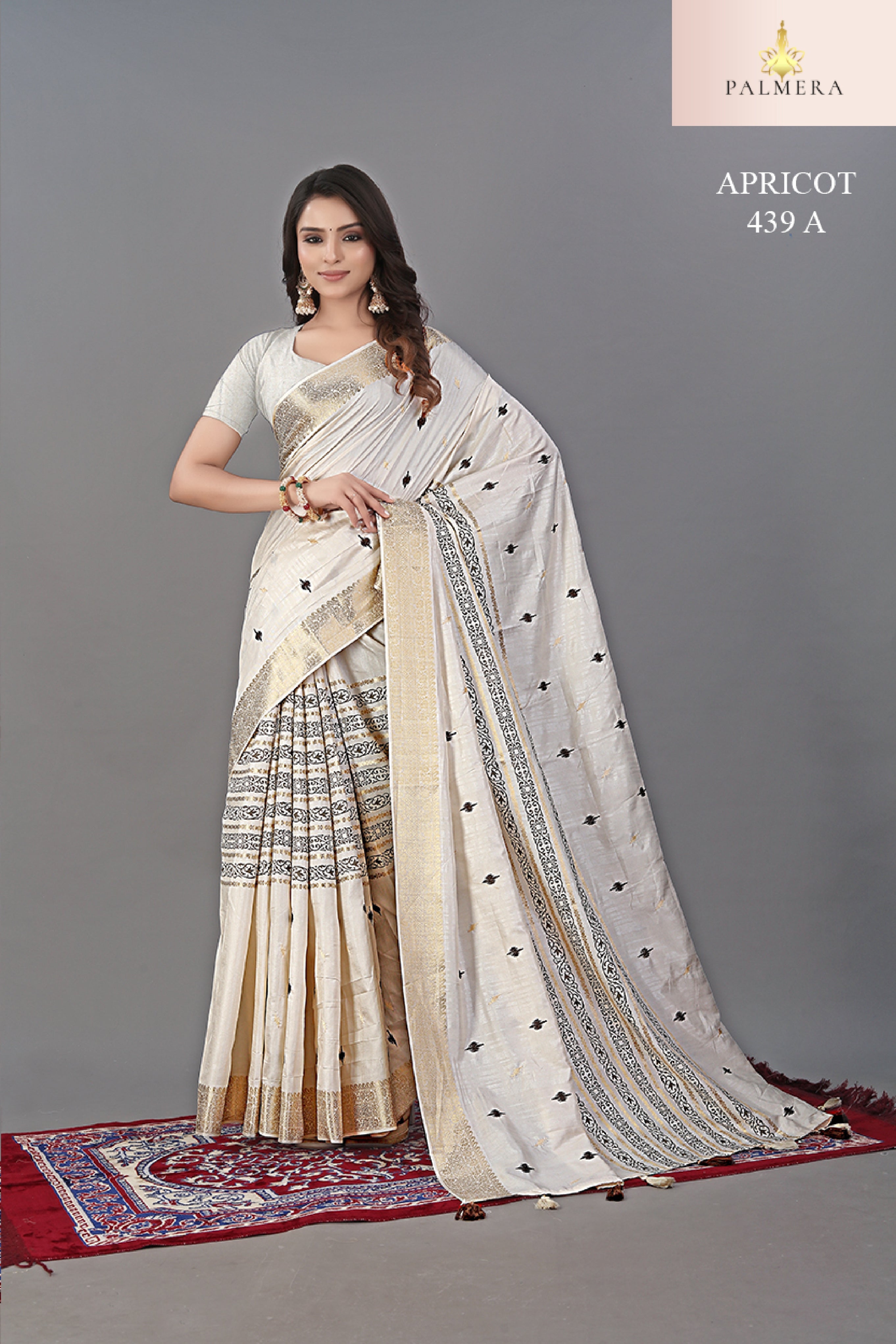 Apricot Linen Saree with Blouse for Premium Ethnic and Designer Wear | ALL-APRICOT-439