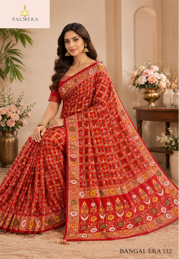 Bangal Era Viscose Saree with Blouse for Premium Ethnic and Designer Wear | ALL-BANGAL ERA-132