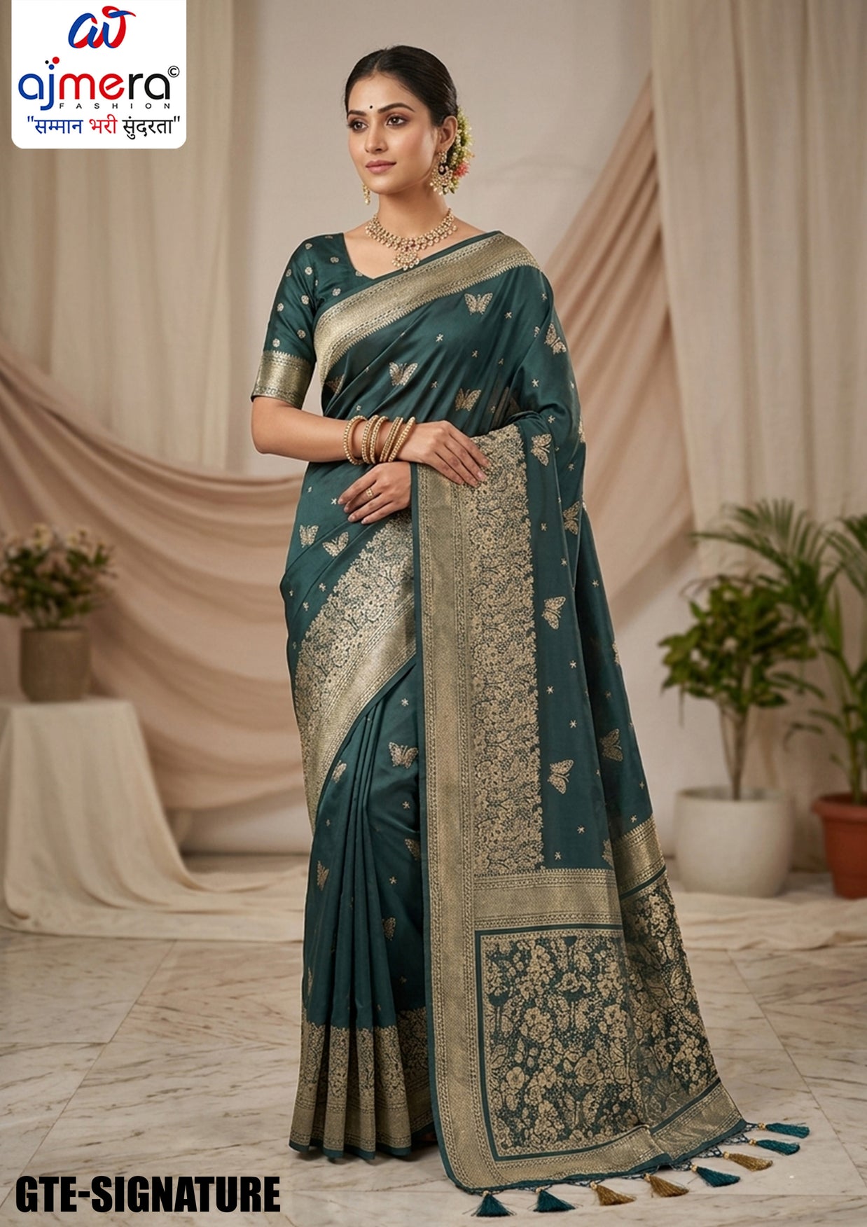 Radiant Jacquard Silk Saree With Blouse Piece | GTE-SIGNATURE