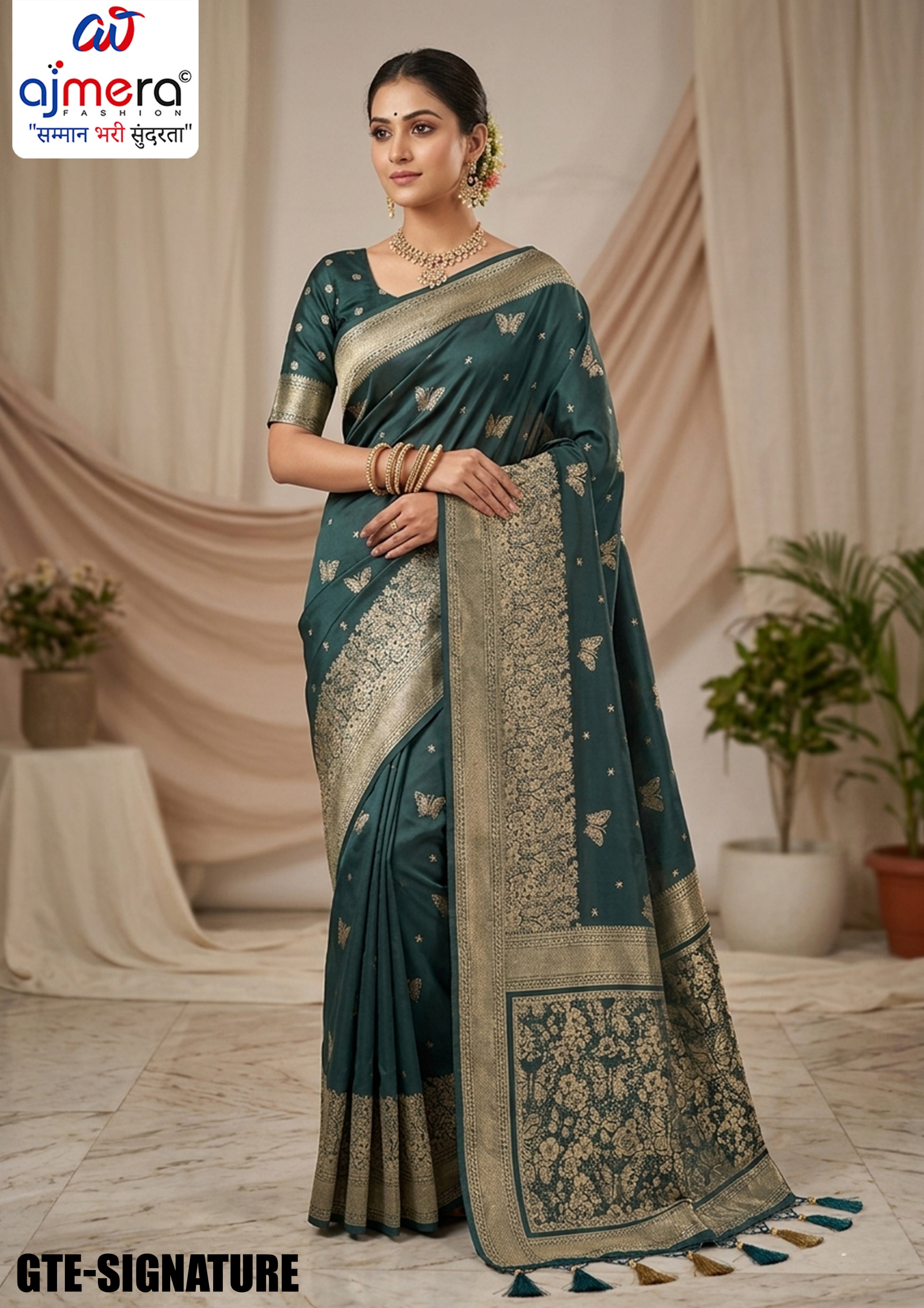 Radiant Jacquard Silk Saree With Blouse Piece | GTE-SIGNATURE