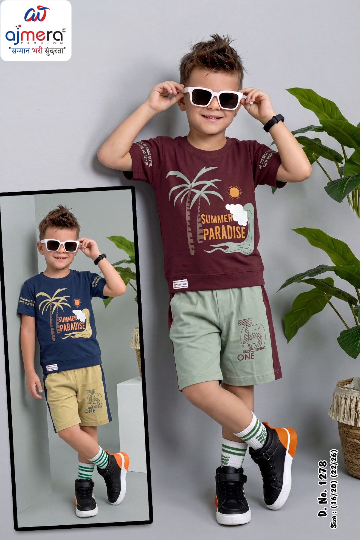 Wholesale Boys Graphic T-Shirt & Pant Co-Ord Set | RMC-1278-M/L/XL