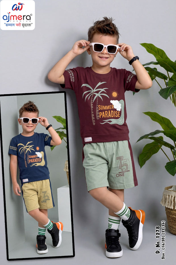 Wholesale Boys Graphic T-Shirt & Pant Co-Ord Set | RMC-1278-M/L/XL