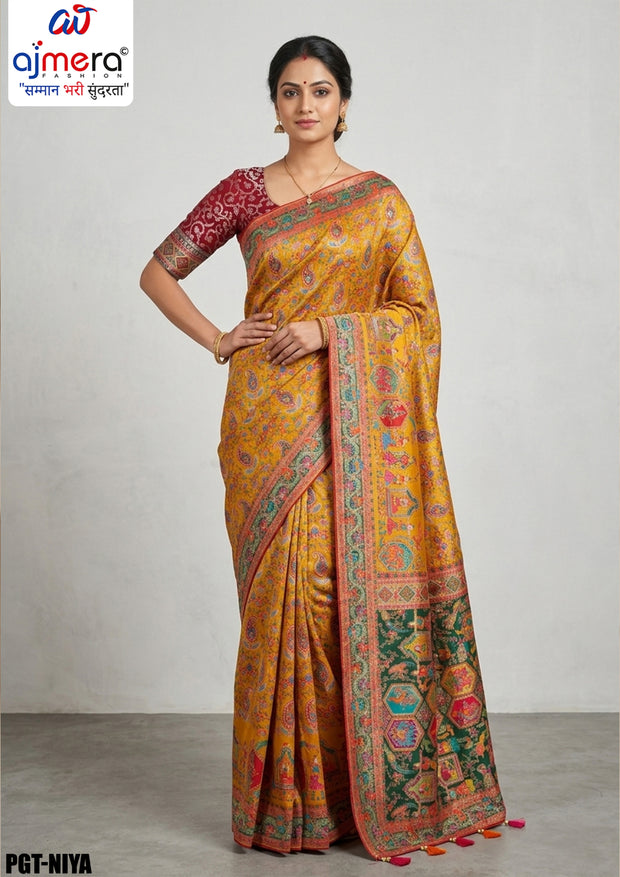 Graceful Border Jacquard Silk Saree With Blouse Piece | PGT-NIYA