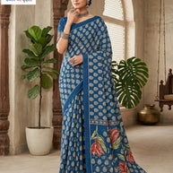 Designer Printed Saree with Blouse Piece for Special Occasions | SSR-SWETA