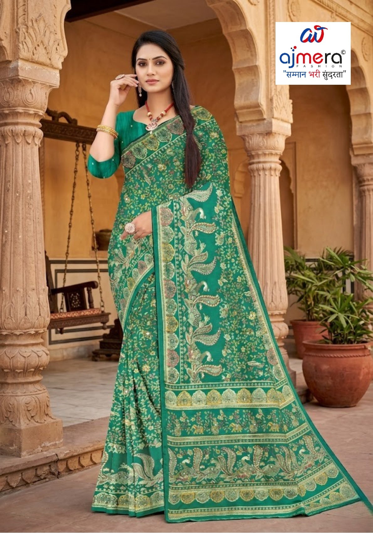 Classic Printed Saree without Blouse for Timeless Traditional Style  | GLC-KALASH