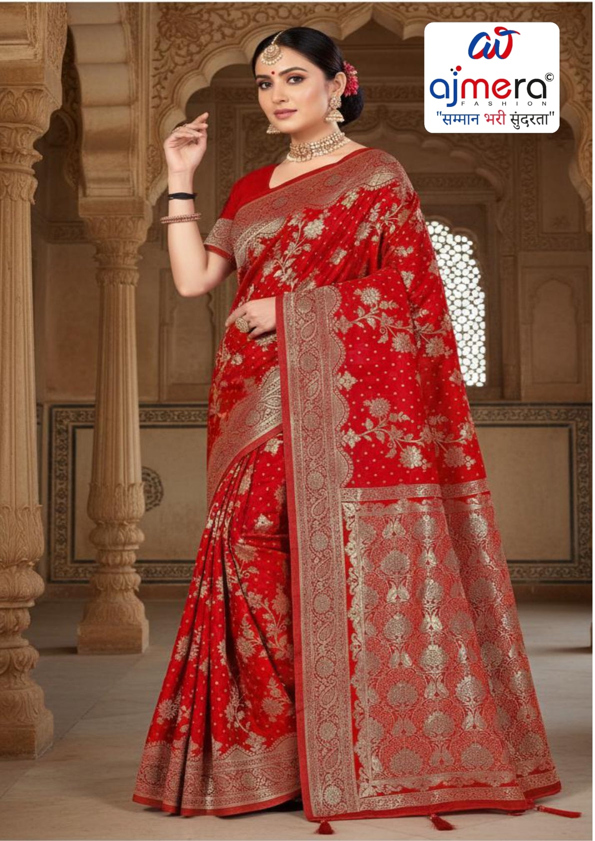 Elegant Jacquard Silk Saree with Designer Blouse Piece for Festive Elegance | MTE-25101