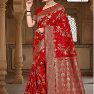 Elegant Jacquard Silk Saree with Designer Blouse Piece for Festive Elegance | MTE-25101