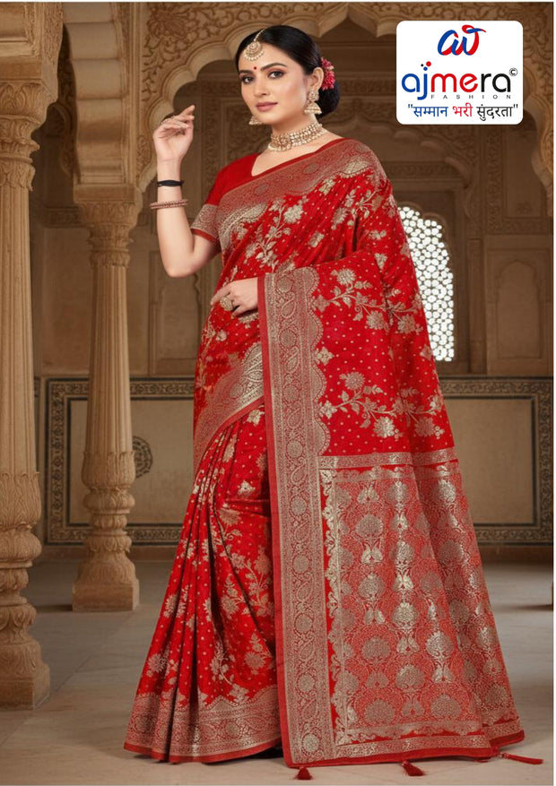Elegant Jacquard Silk Saree with Designer Blouse Piece for Festive Elegance | MTE-25101