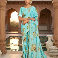 Premium Printed Saree with Matching Blouse Piece for Ethnic Elegance | RDD-GULISTA