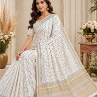 Apricot Linen Saree with Blouse for Premium Ethnic and Designer Wear | ALL-APRICOT-72