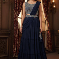 Designer Georgette Gown for Women | Wholesale Gown Supplier | PNC-9330