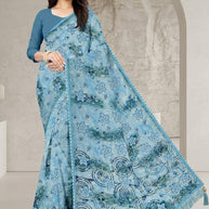 Weightless Print Loose Saree with Blouse for Premium Ethnic and Traditional Wear | CAS-DELHI SWEET