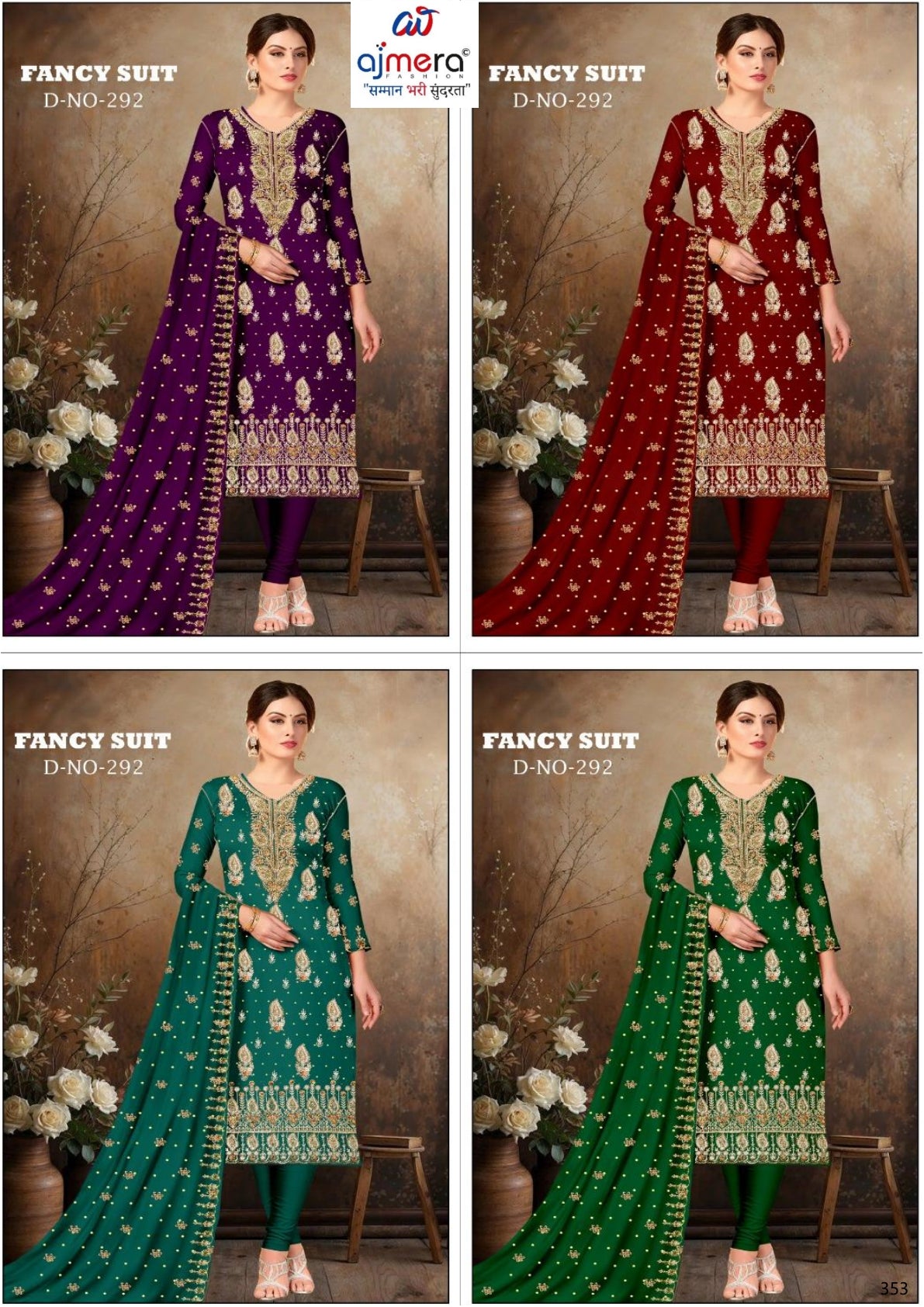 Premium Fancy Unstitched Suit Set | YF-MANJUSHREE