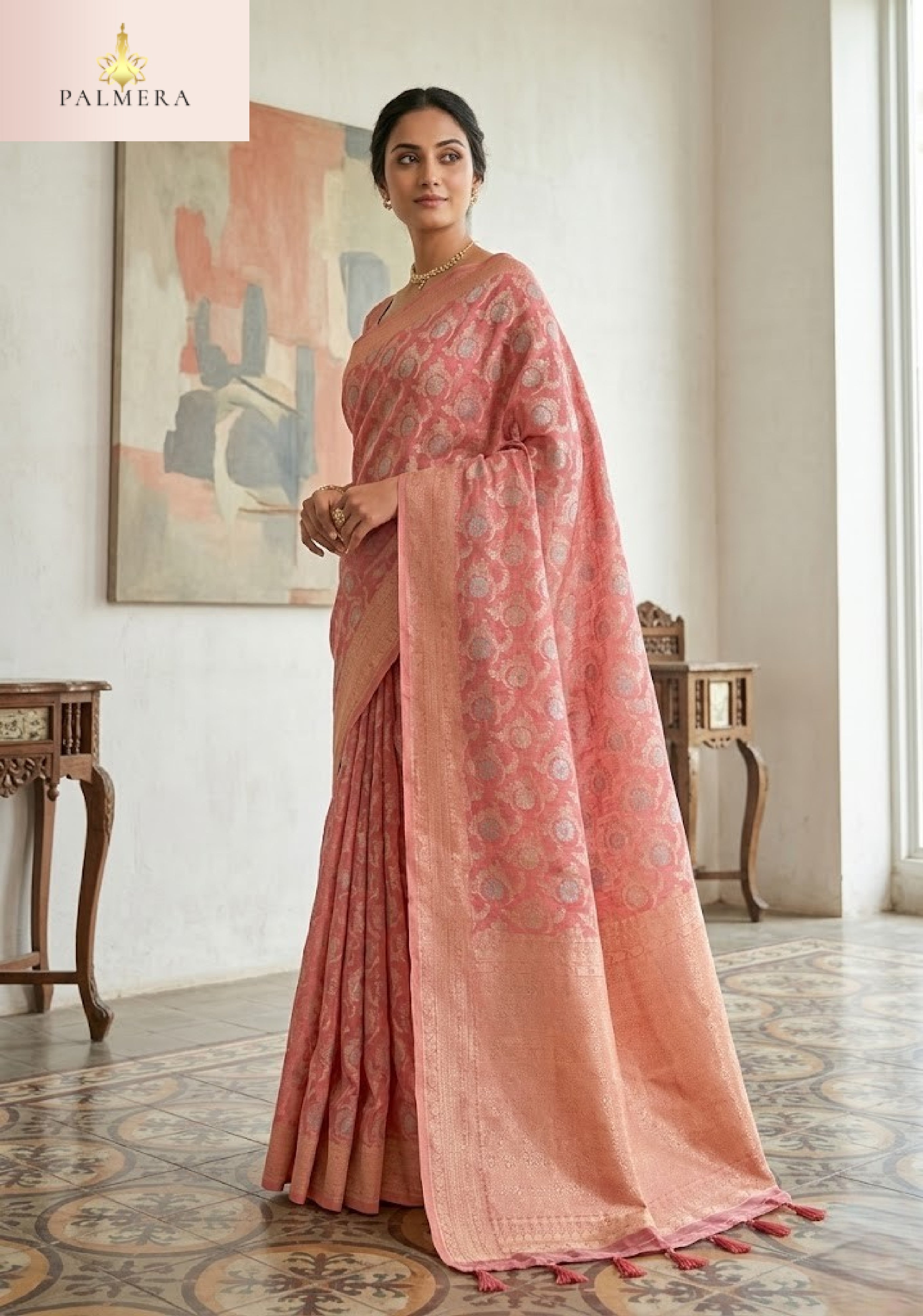 Palmera Saree Manufacturer and Palmera Saree Supplier | ALL-INDRANI-01