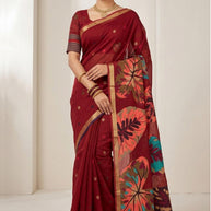 Exclusive Jacquard Silk Saree with Blouse Piece for Premium Cultural Wear | CUT-9888