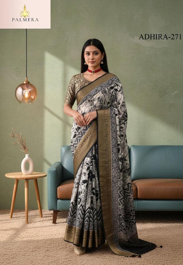 Adhira Viscose Dola Saree with Blouse for Premium Wedding and Party Wear | ALL-ADHIRA-271