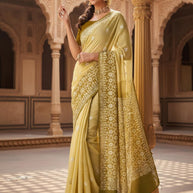 Fashionable Jacquard Silk Saree with Blouse Piece for Special Events | SOJ-KARISHMA COTTON