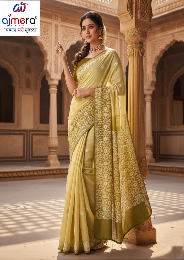 Fashionable Jacquard Silk Saree with Blouse Piece for Special Events | SOJ-KARISHMA COTTON