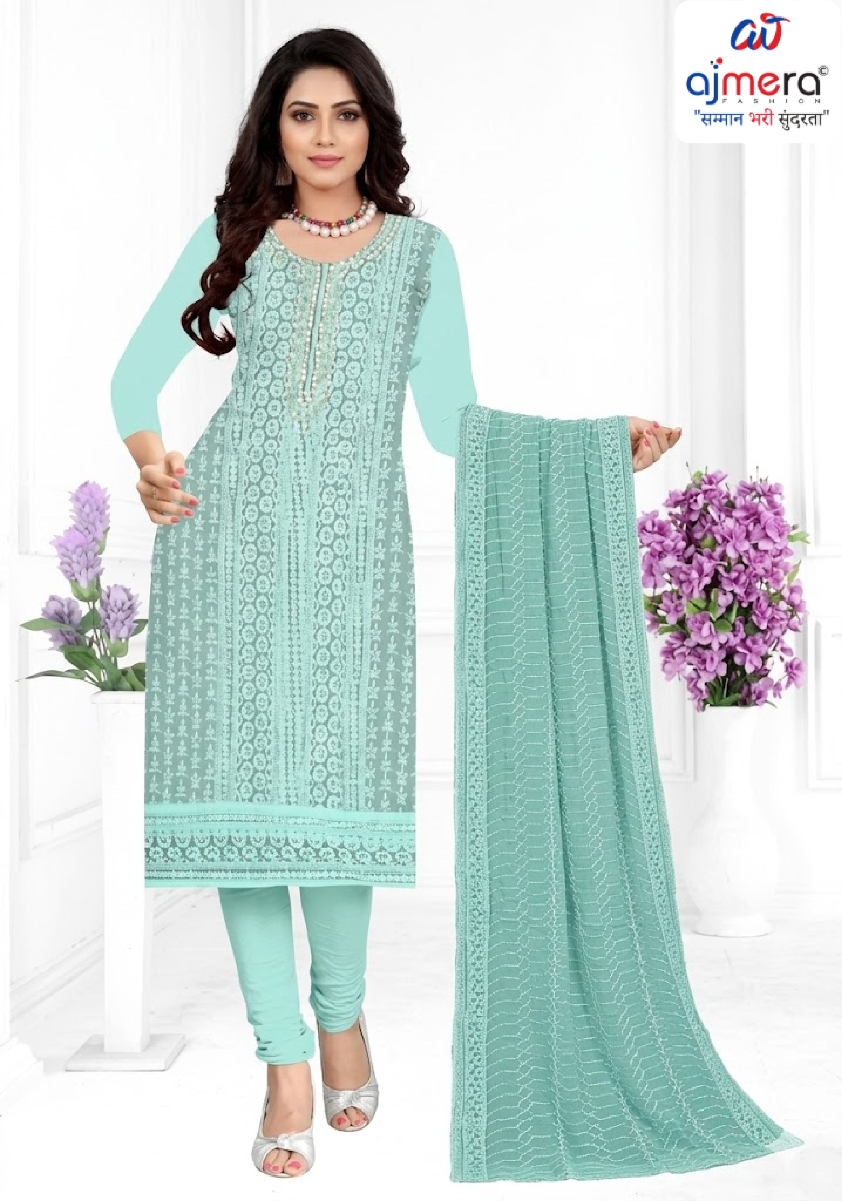 Premium Fox Georgette Unstitched Suit Set | KVF-SUMMER