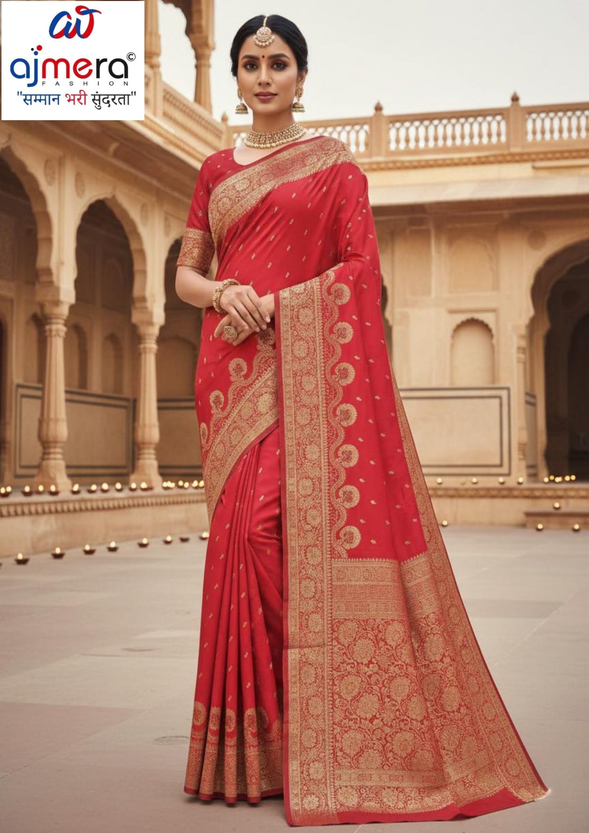 Luxury Jacquard Silk Saree with Blouse Piece for Wedding & Party Wear | SBV-SS-5-2376