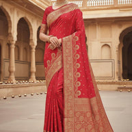 Luxury Jacquard Silk Saree with Blouse Piece for Wedding & Party Wear | SBV-SS-5-2376