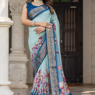 Adhira Russian Chit Pallu Saree with Blouse for Luxury Occasion Wear | ALL-ADHIRA-155