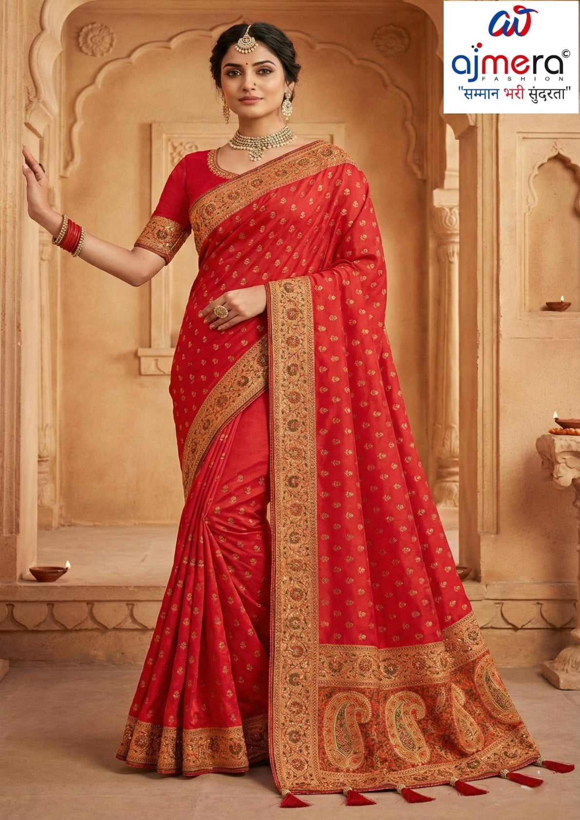 Exclusive Jacquard Silk Saree with Blouse Piece for Premium Cultural Wear | SBV-SS-5-1260