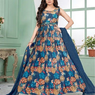 Designer Chinon Gown for Women | KRU-486