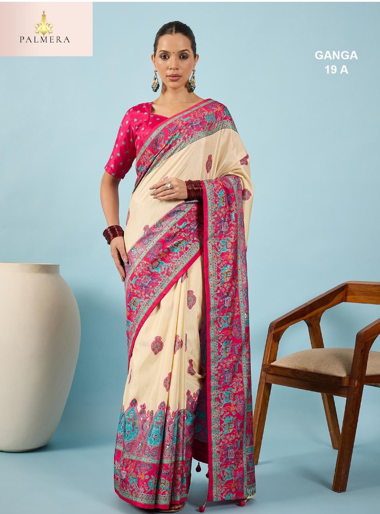 Ganga Blended Silk Saree with Blouse for Premium Ethnic and Designer Wear | ALL-GANGA-19