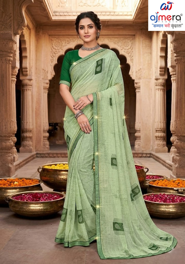 Contemporary Printed Saree with Blouse Piece for Premium Wear  | PRM-PARAS