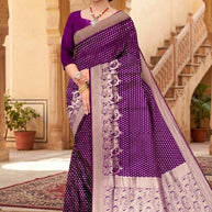 Stylish Jacquard Silk Saree with Blouse Piece for Festive Collection | VML-RIWAAZ