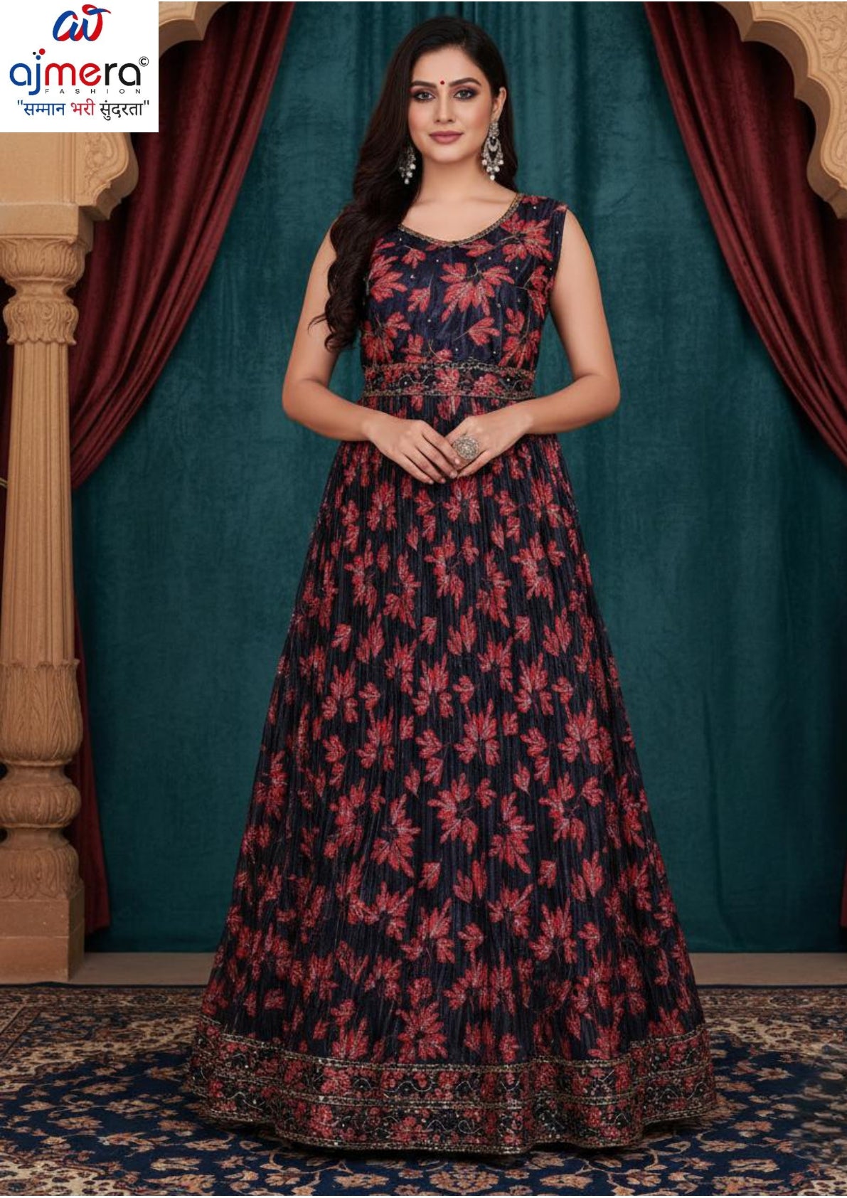 Designer Chinon Gown for Women | KRU-542