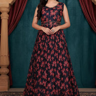 Designer Chinon Gown for Women | KRU-542