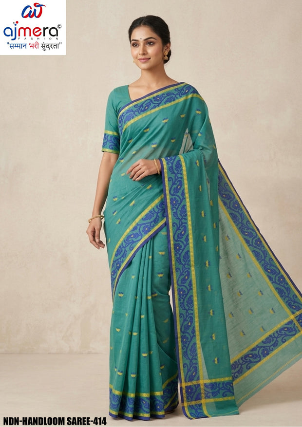 Soft Cotton Saree with Without Blouse for Premium Ethnic and Traditional Wear | NDN-HANDLOOM SAREE-414