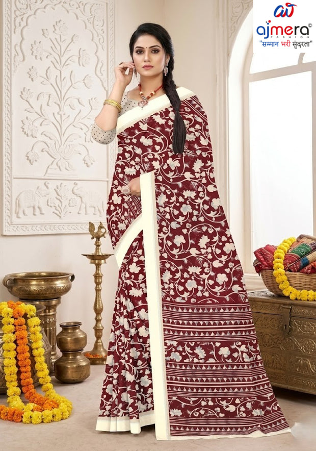 Elegant Printed Saree with Designer Blouse Piece for Festive Wear | GLC-ALPHA-1