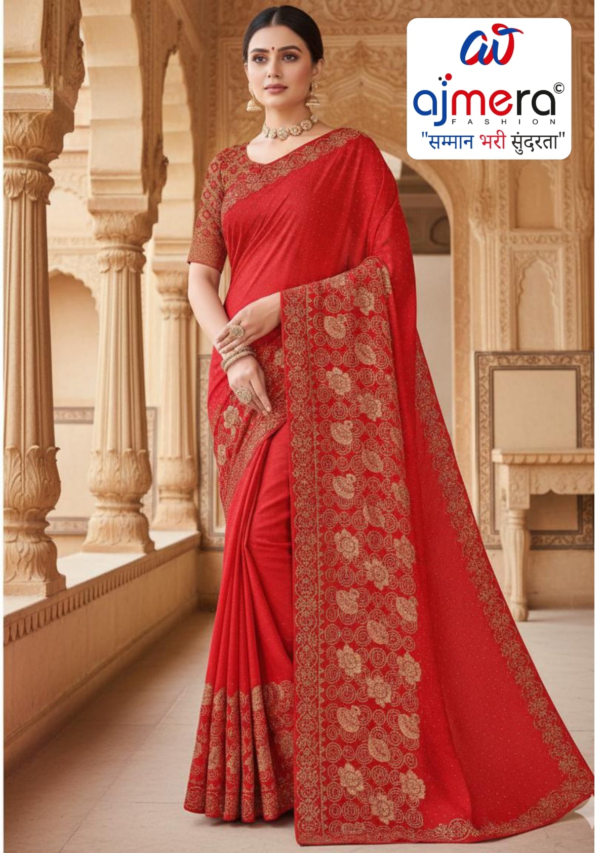 Surat Dyed Matching Saree Manufacturer with Blouse Piece for Premium Ethnic and Traditional Wear | VKM-GOOD JOB