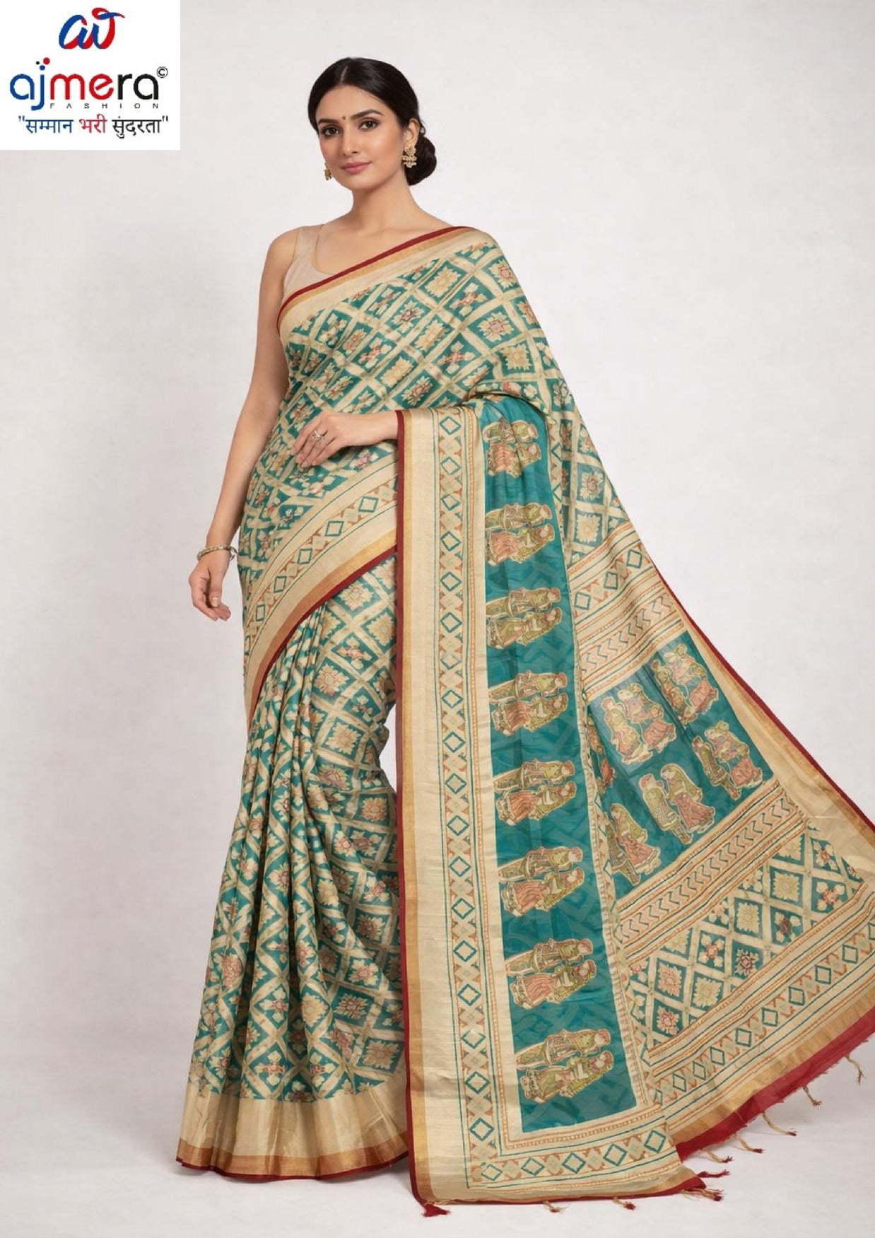 Classic Printed Saree with Blouse Piece for Timeless Traditional Style  | VDT-MAULI BRASSO-25