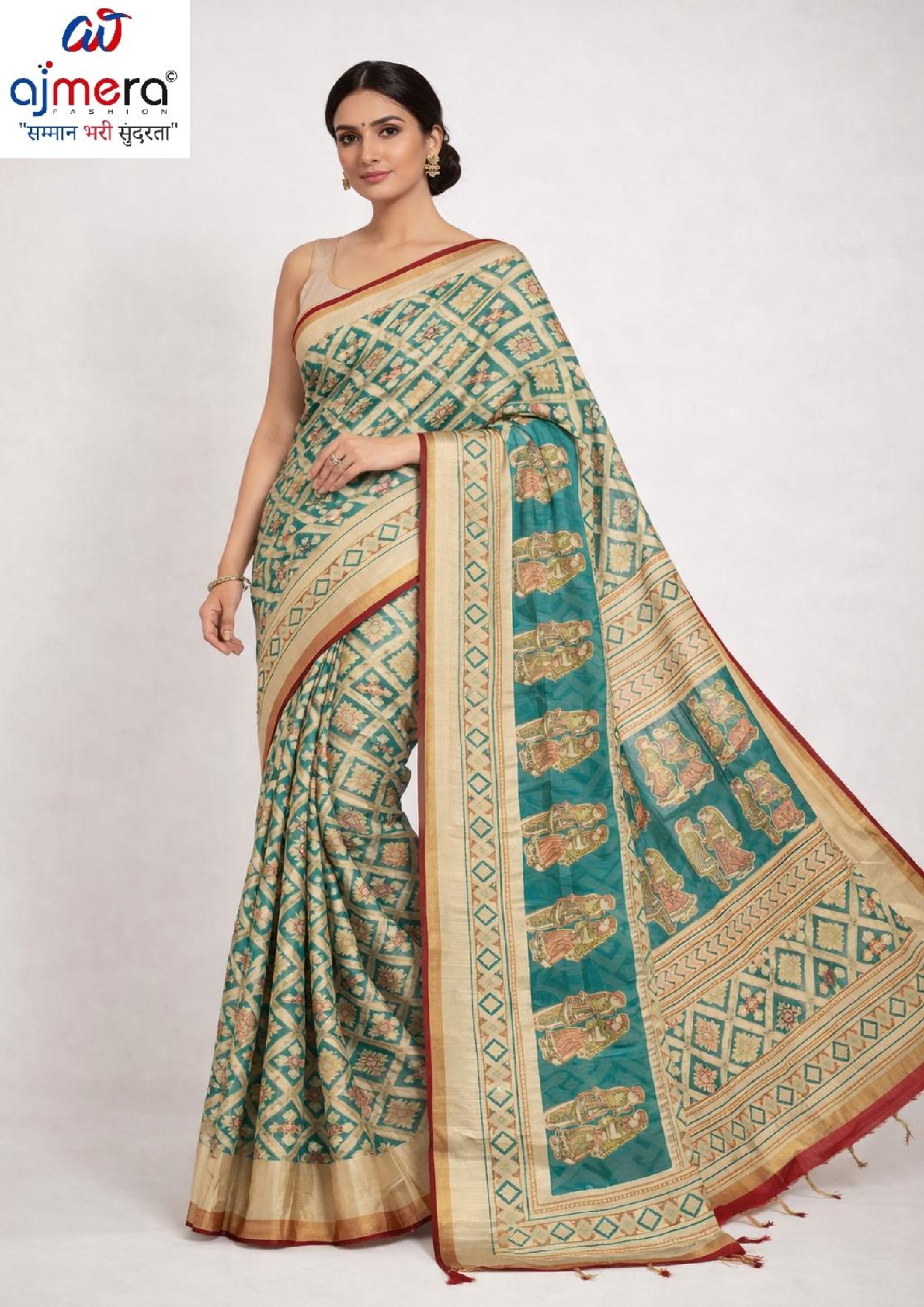 Classic Printed Saree with Blouse Piece for Timeless Traditional Style  | VDT-MAULI BRASSO-25