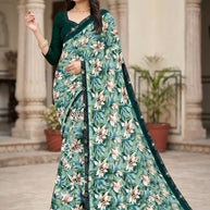 Beautiful Printed Saree with Blouse Piece for Cultural Celebrations | CAS-SILK GEORGEATE